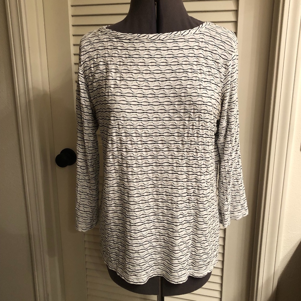 C*M*C Cream/Black Long Sleeve Shirt Size L